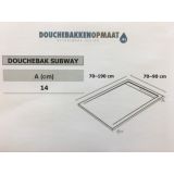 Composiet douchebak Subway Eco 90x120cm antraciet met afvoergoot structuur egaal