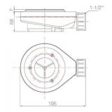Maatvoering douchebaksifon inbouwhoogte 60mm