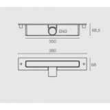 Composiet douchebak op maat met afvoergoot Cosmo XL