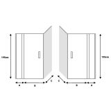 Draaideur met vaste wand en vaste zijwand Tedy