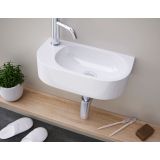 Keramische Fontein Petit - rechts - 40x22cm wit