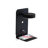 LED wandlamp met planchet, draaibare verlichting en usb aansluiting zwart 