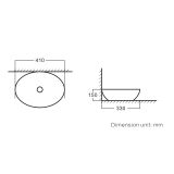 Keramische opbouw  waskom Barco 41x33cm wit