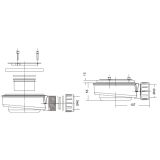 Composiet douchebak met RVS afvoergoot Evolution Eco 81x101 cm leisteen wit 9003