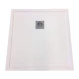 Composiet douchebak met rand Stone ECO 85x125cm wit structuur egaal