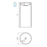 Wastafel vrijstaand Circo ø40x90cm composiet glanzend wit