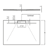 Composiet douchebak Stucco Eco 90x120 cm Cement Grijs RAL 7037
