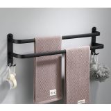 Tweevoudig handdoekrek Nero 50 cm zwart