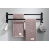 Tweevoudig handdoekrek Nero 50 cm zwart