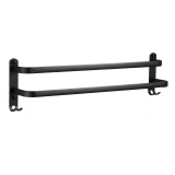 Tweevoudig handdoekrek Nero 50 cm zwart