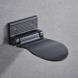 Voetsteun voor douche zwart