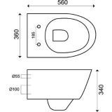 Metro wandcloset + zitting diepspoel wit
