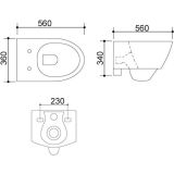Metro wandcloset + zitting diepspoel wit