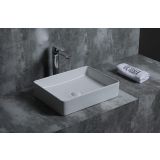 Keramische rechthoekige opbouw waskom Square 47x37cm wit