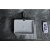 Keramische rechthoekige opbouw waskom Square 47x37cm wit