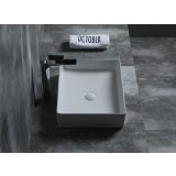 Keramische rechthoekige opbouw waskom Square 47x37cm wit