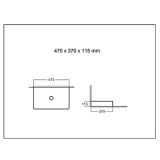Keramische rechthoekige opbouw waskom Square 47x37cm wit