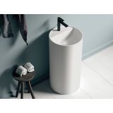 Wastafel vrijstaand Florida ø39x87cm composiet mat wit met kraangat