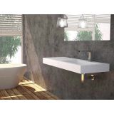 Vrijhangende composiet wastafel New York 120cm rechts