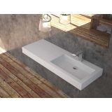 Vrijhangende composiet wastafel New York 120cm rechts