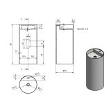 Wastafel vrijstaand Rin ø39x87cm composiet mat wit met kraangat
