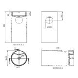 Wastafel vrijstaand Tube ø45x90cm Solid Surface mat wit met kraangat