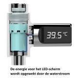 Douchekraan water temperatuur indicator met LED display