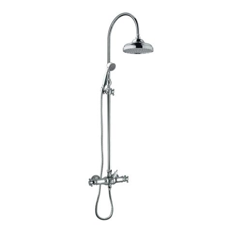 Retro regendoucheset 1866 chroom met thermostaatkraan