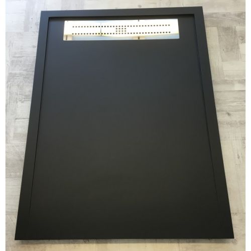 Composiet douchebak Subway Eco 90x120cm antraciet met afvoergoot structuur egaal