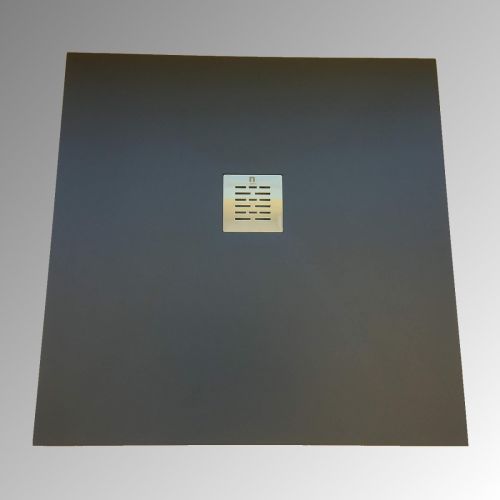Composiet douchebak Solid ECO 80x119,5cm antraciet structuur leisteen