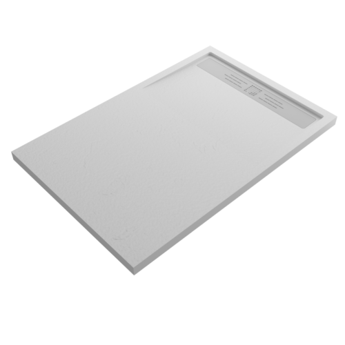 Composiet douchebak met RVS afvoergoot Evolution Eco 90x144 cm leisteen wit RAL 9003