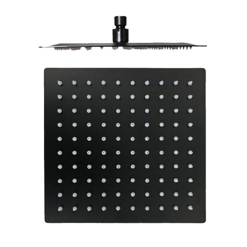 Hoofddouche Slim 20x20cm mat zwart