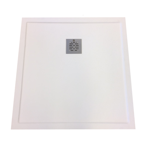 Composiet douchebak met rand Stone ECO 85x125cm wit structuur egaal